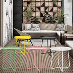 Table d'appoint ronde en métal, intérieur et extérieur, à l'unité ou en lot de 2 | Noir / Vert / Blanc / Jaune / Rose