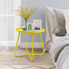 Table d'appoint ronde en métal, intérieur et extérieur, à l'unité ou en lot de 2 | Noir / Vert / Blanc / Jaune / Rose