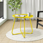Table d'appoint ronde en métal, intérieur et extérieur, à l'unité ou en lot de 2 | Noir / Vert / Blanc / Jaune / Rose