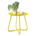 Table d'appoint ronde en métal, intérieur et extérieur, à l'unité ou en lot de 2 | Noir / Vert / Blanc / Jaune / Rose