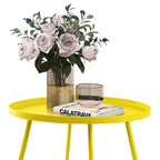 Table d'appoint ronde en métal, intérieur et extérieur, à l'unité ou en lot de 2 | Noir / Vert / Blanc / Jaune / Rose