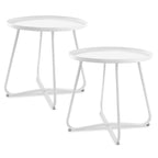 Table d'appoint ronde en métal, intérieur et extérieur, à l'unité ou en lot de 2 | Noir / Vert / Blanc / Jaune / Rose