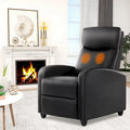 Fauteuil inclinable en cuir PU noir et gris avec 8 modes de massage, une place