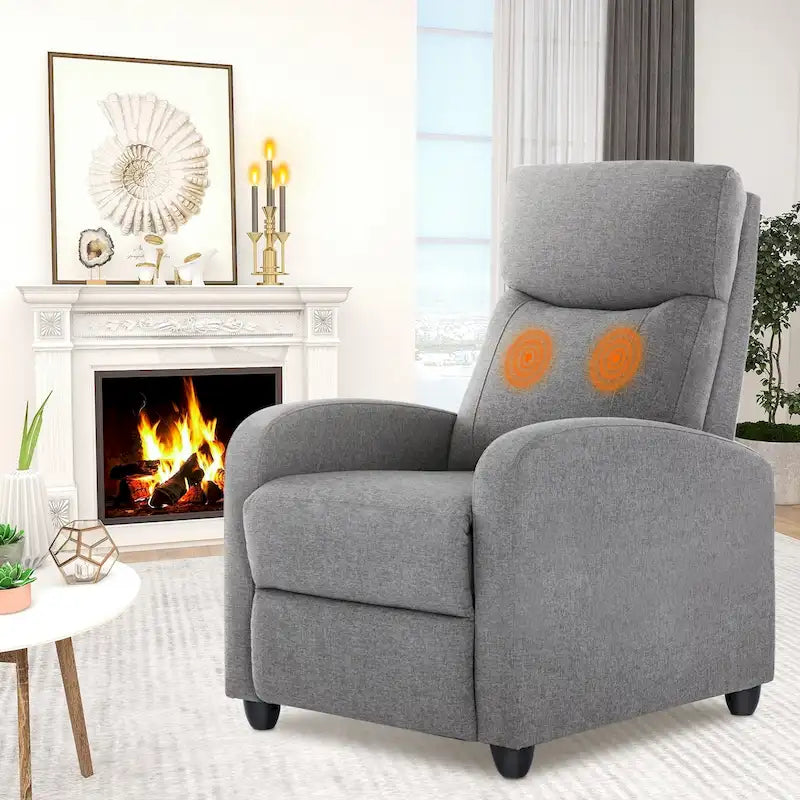 Fauteuil inclinable en cuir PU noir et gris avec 8 modes de massage, une place