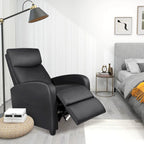 Fauteuil inclinable en cuir PU noir et gris avec 8 modes de massage, une place