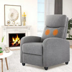 Fauteuil inclinable en cuir PU noir et gris avec 8 modes de massage, une place
