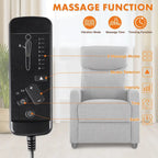 Fauteuil inclinable en cuir PU noir et gris avec 8 modes de massage, une place