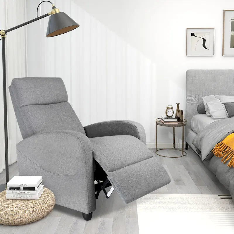 Fauteuil inclinable en cuir PU noir et gris avec 8 modes de massage, une place