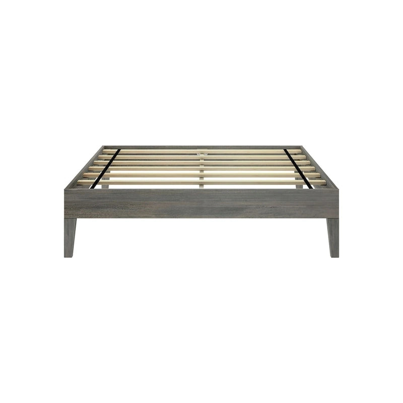 Lit plateforme en bois massif Noyer/Pécan pour 2 personnes