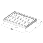 Lit plateforme en bois massif Noyer/Pécan pour 2 personnes