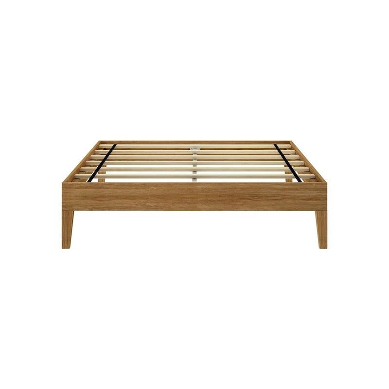Lit plateforme en bois massif Noyer/Pécan pour 2 personnes