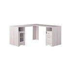 Bureau d'angle en L Chêne blanc / Gris foncé, Style transitionnel, 1 personne
