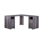 Bureau d'angle en L Chêne blanc / Gris foncé, Style transitionnel, 1 personne