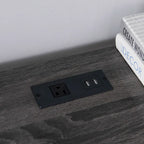 Bureau d'angle en L Chêne blanc / Gris foncé, Style transitionnel, 1 personne