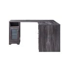 Bureau d'angle en L Chêne blanc / Gris foncé, Style transitionnel, 1 personne