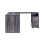 Bureau d'angle en L Chêne blanc / Gris foncé, Style transitionnel, 1 personne
