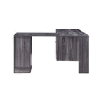Bureau d'angle en L Chêne blanc / Gris foncé, Style transitionnel, 1 personne