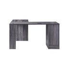 Bureau d'angle en L Chêne blanc / Gris foncé, Style transitionnel, 1 personne