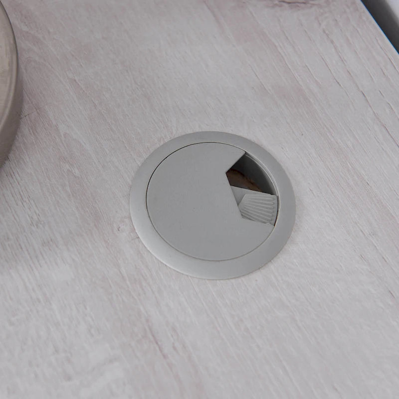 Bureau d'angle en L Chêne blanc / Gris foncé, Style transitionnel, 1 personne