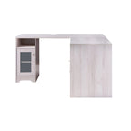 Bureau d'angle en L Chêne blanc / Gris foncé, Style transitionnel, 1 personne