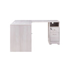 Bureau d'angle en L Chêne blanc / Gris foncé, Style transitionnel, 1 personne