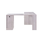 Bureau d'angle en L Chêne blanc / Gris foncé, Style transitionnel, 1 personne