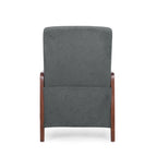 Fauteuil inclinable à dossier basculant avec surpiqûres, tissu, bleu marine/sable/gris avec cadre en noyer, 1 place