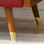 Fauteuil club en tissu style Mid-Century moderne, une place, bleu/rouge/beige/gris