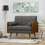 Fauteuil club en tissu style Mid-Century moderne, une place, bleu/rouge/beige/gris