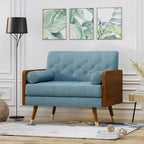 Fauteuil club en tissu style Mid-Century moderne, une place, bleu/rouge/beige/gris
