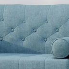 Fauteuil club en tissu style Mid-Century moderne, une place, bleu/rouge/beige/gris