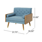 Fauteuil club en tissu style Mid-Century moderne, une place, bleu/rouge/beige/gris
