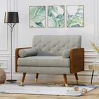 Fauteuil club en tissu style Mid-Century moderne, une place, bleu/rouge/beige/gris