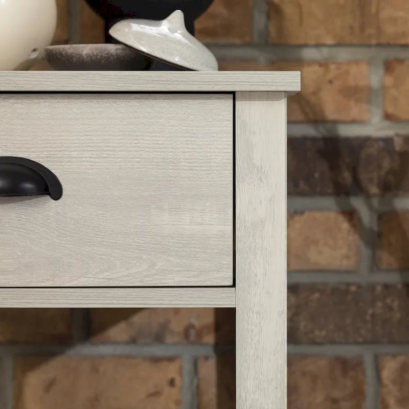 Table de chevet gris pierre à 1 tiroir avec étagère, lot de 2