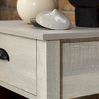 Table de chevet gris pierre à 1 tiroir avec étagère, lot de 2