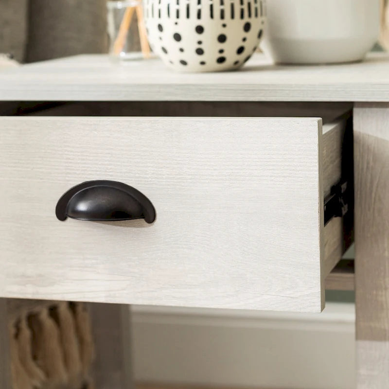 Table de chevet gris pierre à 1 tiroir avec étagère, lot de 2