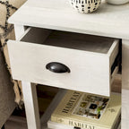 Table de chevet gris pierre à 1 tiroir avec étagère, lot de 2