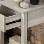 Table de chevet gris pierre à 1 tiroir avec étagère, lot de 2