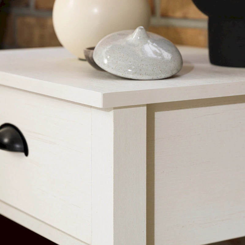 Table de chevet gris pierre à 1 tiroir avec étagère, lot de 2