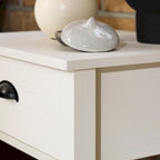 Table de chevet gris pierre à 1 tiroir avec étagère, lot de 2