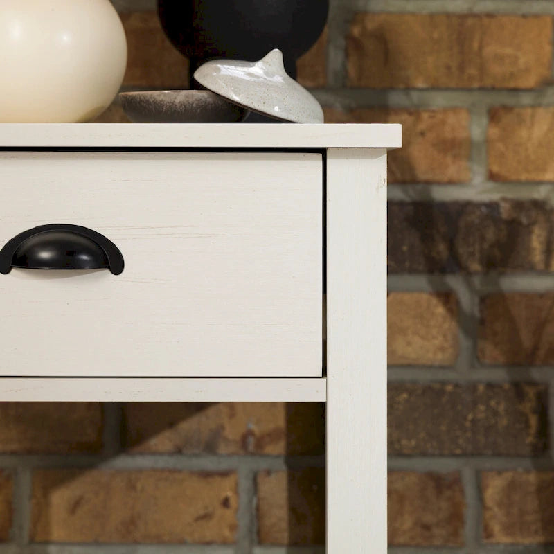 Table de chevet gris pierre à 1 tiroir avec étagère, lot de 2