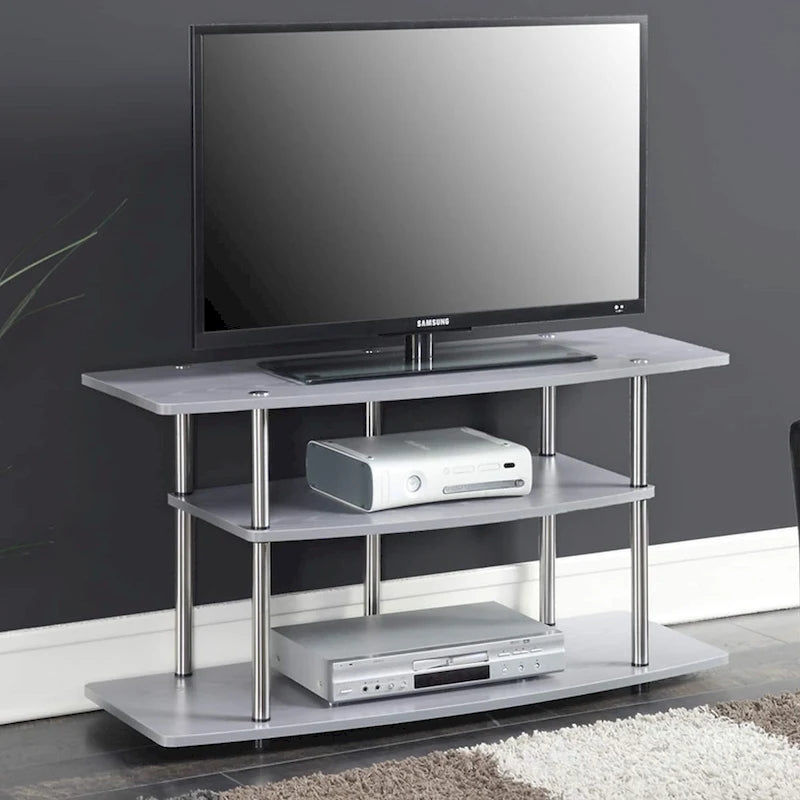 Meuble TV à étagères ouvertes à 3 niveaux pour téléviseurs jusqu'à 46 po, multicolore, assemblage par 1 personne