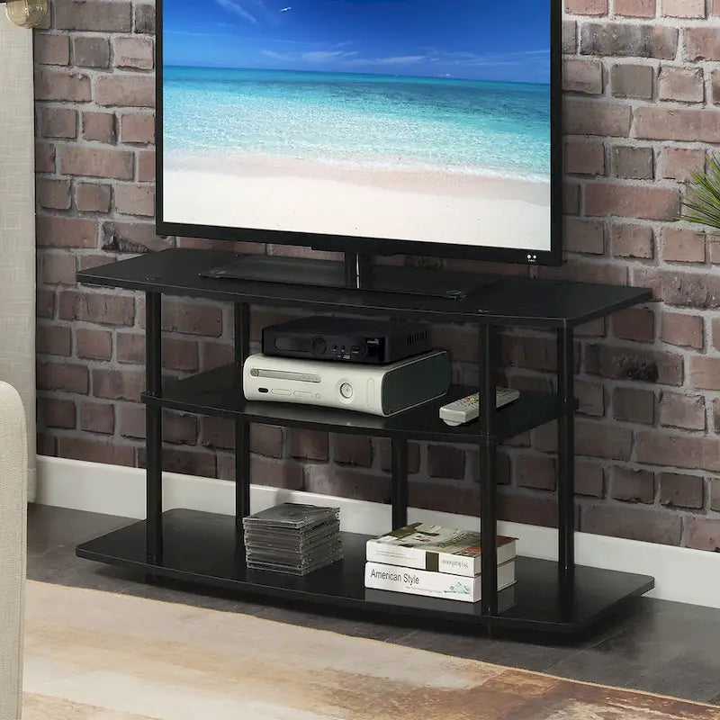 Meuble TV à étagères ouvertes à 3 niveaux pour téléviseurs jusqu'à 46 po, multicolore, assemblage par 1 personne