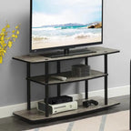 Meuble TV à étagères ouvertes à 3 niveaux pour téléviseurs jusqu'à 46 po, multicolore, assemblage par 1 personne