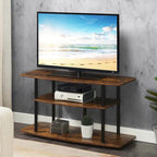 Meuble TV à étagères ouvertes à 3 niveaux pour téléviseurs jusqu'à 46 po, multicolore, assemblage par 1 personne
