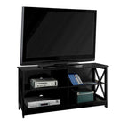 Noir / Blanc / Espresso / Gris / Noir cerise – Meuble TV 5 étagères avec cadre en X, convient aux TV jusqu'à 55"