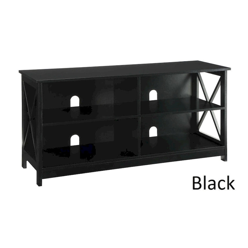 Noir / Blanc / Espresso / Gris / Noir cerise – Meuble TV 5 étagères avec cadre en X, convient aux TV jusqu'à 55"