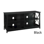 Noir / Blanc / Espresso / Gris / Noir cerise – Meuble TV 5 étagères avec cadre en X, convient aux TV jusqu'à 55"