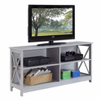 Noir / Blanc / Espresso / Gris / Noir cerise – Meuble TV 5 étagères avec cadre en X, convient aux TV jusqu'à 55"