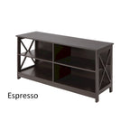 Noir / Blanc / Espresso / Gris / Noir cerise – Meuble TV 5 étagères avec cadre en X, convient aux TV jusqu'à 55"